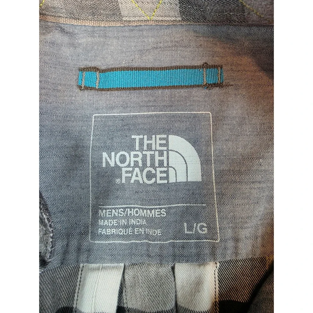 The North Face Mens Grey Buffalo Plaid Button Down Shirt L gorpcore cabincore